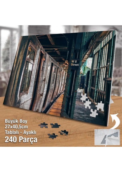 Asil Hobi Metro - Tren - Toplu Taşıma- Demiryolu Yapboz -Ayak Destekli Çerçeveli 240 Parça Puzzle fiyatları