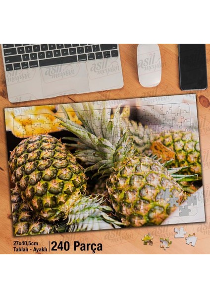 Asil Hobi Ananas - Meyve - Tropikal Meyve Yapboz -Ayak Destekli Çerçeveli 240 Parça Puzzle