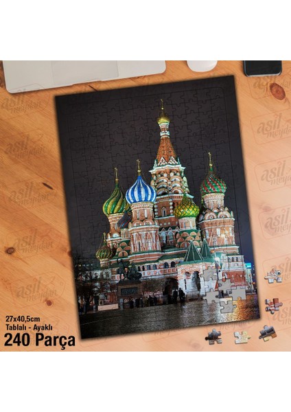 Asil Hobi Rusya - Moskova - St. Basil Cathedral Yapboz-Ayak Destekli Çerçeveli 240 Parça Puzzle