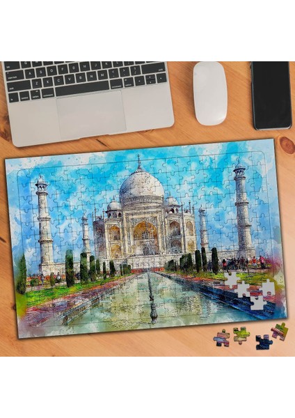 Suluboya Sanatı Mimari Taç Mahal 240 Parça Puzzle YAPBOZ-75167