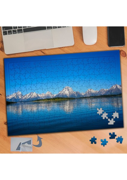 Karlı Dağlar Mavi Deniz Manzarası 240 Parça Puzzle Yapboz TABLO-110