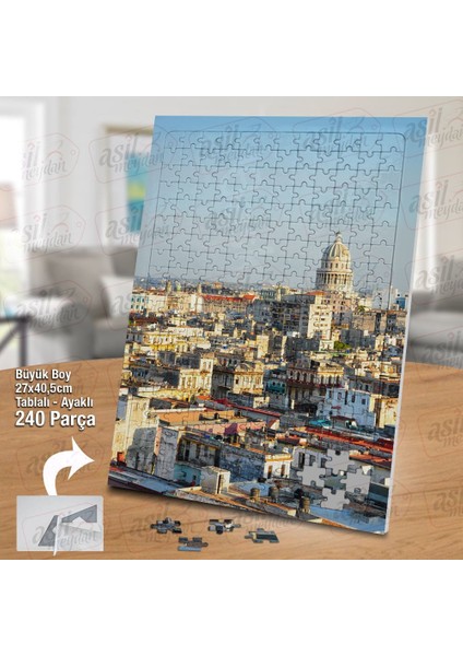 Asil Hobi Küba - Kent - Kuş Bakışı - Şehir - Manzara Yapboz-Ayak Destekli Çerçeveli 240 Parça Puzzle fiyatları