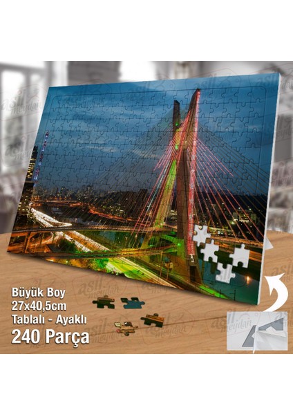 Asil Hobi Sao Paulo - Brezilya - Ünlü Köprü Yapboz-Ayak Destekli Çerçeveli 240 Parça Puzzle fiyatları