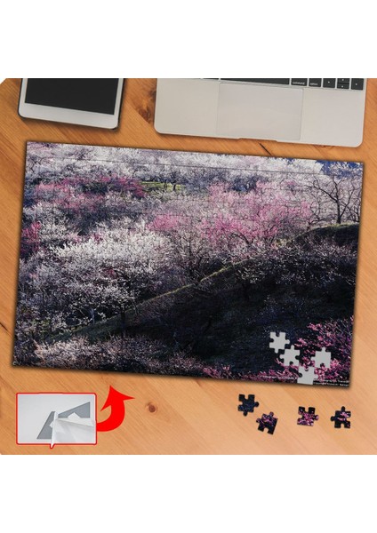 Renkli Çiçek Açmış Ağaçlar 240 Parça Puzzle Yapboz TABLO-P068