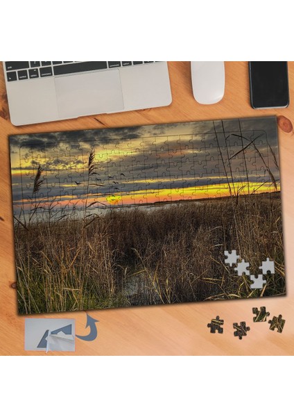 Uzun Sararmış Otlar - Manzara 240 Parça Puzzle Yapboz TABLO-065