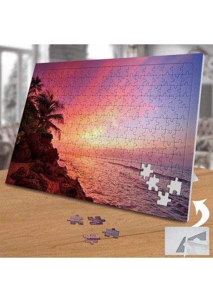 Kızıl Gökyüzü-Kumsaldaki Ağaçlar 240 Parça Puzzle YAPBOZ-74704