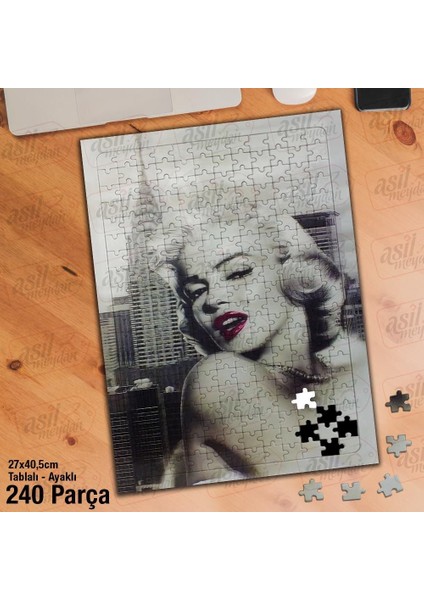 Marilyn Monroe - Aktris Yapboz - Ayak Destekli Çerçeveli 240 Parça Puzzle M319