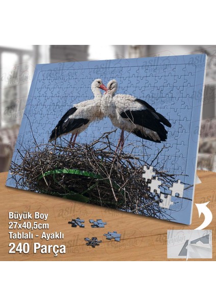 Asil Hobi Leylek Yuvası - Hayvan - Kuş Yapboz-Ayak Destekli Çerçeveli 240 Parça Puzzle fiyatları