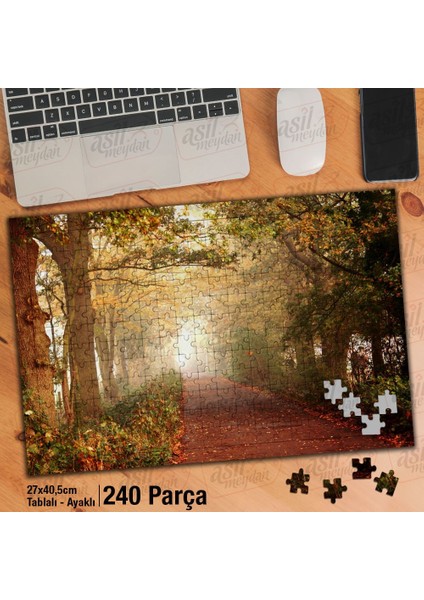 Asil Hobi -Sisli Bir Sabah - Yürüyüş Yolu - Doğa - Yapboz - Ayak Destekli 240 Parça Puzzle