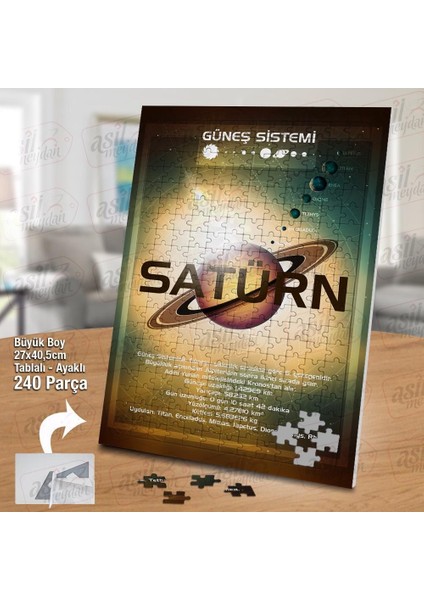 Asil Hobi Satürn Gezegeni - Güneş Sistemi -Evren Yapboz - Ayak Destekli Çerçeveli 240 Parça Puzzle fiyatları