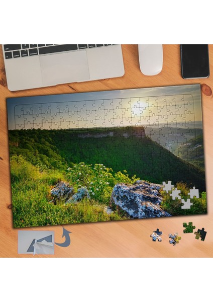 Yeşil Bitki Örtüsü Doğa Manzara 240 Parça Puzzle Yapboz TABLO-350