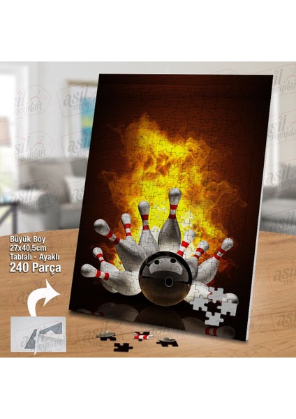 Asil Hobi - Alevler - Bowling - Kuka - Top - Oyun - Yapboz - Ayak Destekli 240 Parça Puzzle fiyatları
