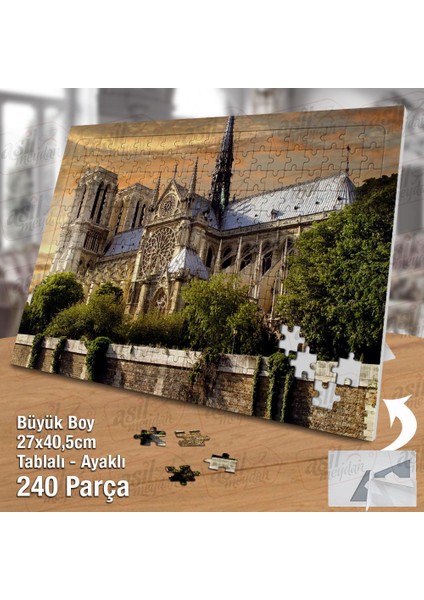 Asil Hobi Kilise - Ağaçlar - Mimari - Din - Inanç Yapboz-Ayak Destekli Çerçeveli 240 Parça Puzzle fiyatları