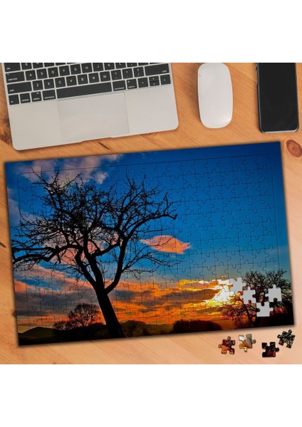 Dökülmüş Ağaç Silüeti-Gün Batımı 240 Parça Puzzle YAPBOZ-229335