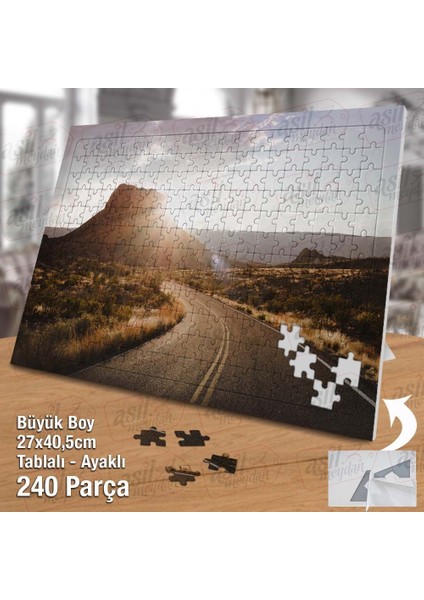 Asil Hobi Uzun Yol - Dağlar - Güneş - Manzara -Doğa Yapboz -Ayak Destekli Çerçeveli 240 Parça Puzzle fiyatları