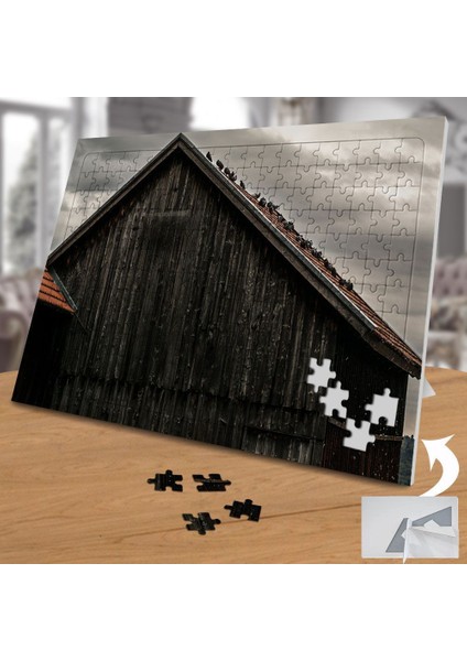 Eskimiş Ev-Çatıdaki Güvercin Ailesi 240 Parça Puzzle YAPBOZ-950090