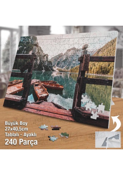 Asil Hobi Italya - Lago Di Braies - Sandal - Kayık Yapboz -Ayak Destekli Çerçeveli 240 Parça Puzzle fiyatları
