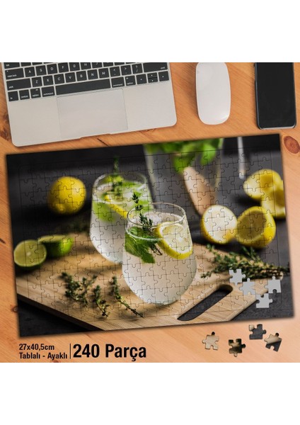Arkadaş ve Sevdiklerinize Hediyelik Limonata Nane Mutfak Içecek Sebze Ayak Destekli 240 Parça Puzzl
