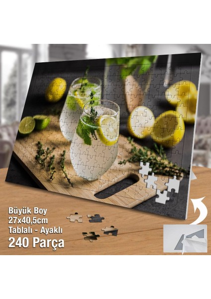 Arkadaş ve Sevdiklerinize Hediyelik Limonata Nane Mutfak Içecek Sebze Ayak Destekli 240 Parça Puzzl