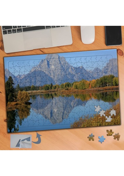 Gölete Yansıyan Dağ 240 Parça Puzzle Yapboz TABLO-596