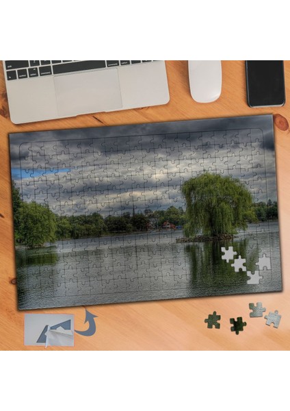 Göl ve Ağaçlar Doğa Manzarası 240 Parça Puzzle Yapboz TABLO-272