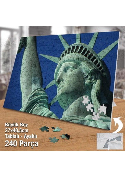 Asil Hobi Özgürlük Anıtı New York City - Şehir Yapboz -Ayak Destekli Çerçeveli 240 Parça Puzzle fiyatları