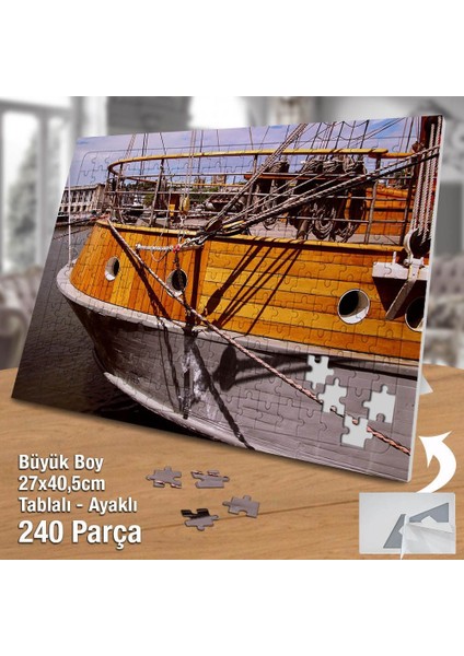 Limana Demir Atmış Gemi Ayak Destekli 240 Parça Puzzle - Hediyelik fiyatları