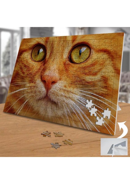 Yakın Çekim Sarı Tüylü Kedi 240 Parça Puzzle YAPBOZ-75471