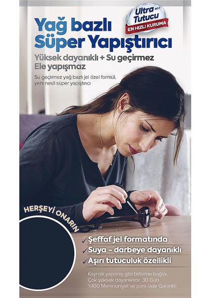 SUPER GLU Yağ Bazlı Yapıştırıcı (2+1 SATIŞ PAKET ) indirimleri