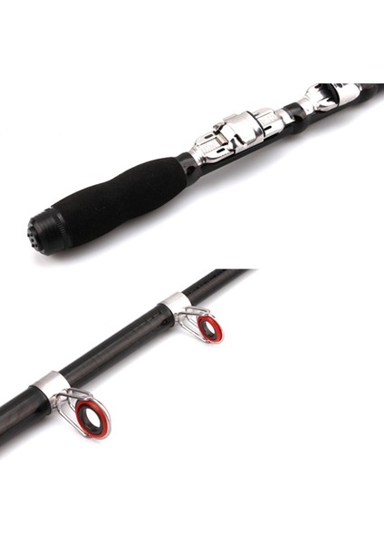 Taşınabilir Teleskopik Sea Fishing Rod, Genişletilmiş Uzunluk: 2.3m, Siyah Klip Reel Koltuk (Yurt Dışından) indirimleri