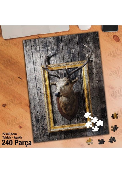 Asil Hobi Çerçeve - Geyik - Hayvan Yapboz - Ayak Destekli Çerçeveli 240 Parça Puzzle