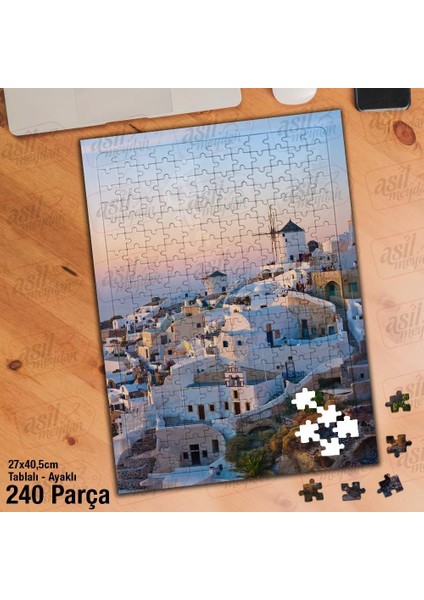 Asil Hobi Sahil Kasabası - Deniz - Evler - Mimari Yapboz - Ayak Destekli Çerçeveli 240 Parça Puzzle