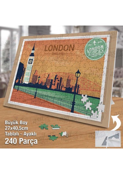Asil Hobi London - Saat Kulesi - Şehir - Çizim Yapboz- Ayak Destekli Çerçeveli 240 Parça Puzzle fiyatları