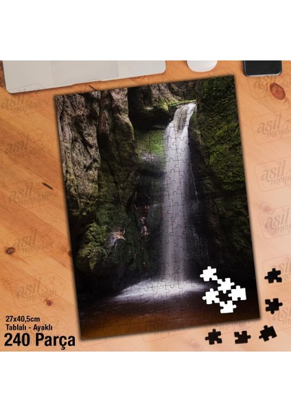 Asil Hobi Nehir - Şelale - Doğa - Manzara Yapboz - Ayak Destekli Çerçeveli 240 Parça Puzzle