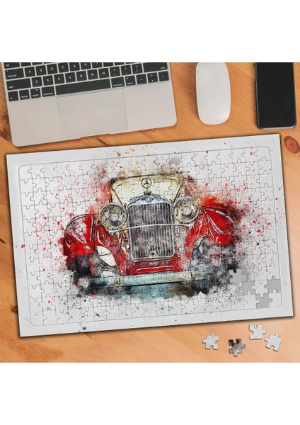 Suluboya Efekti Nostalji Araba 240 Parça Puzzle YAPBOZ-74550