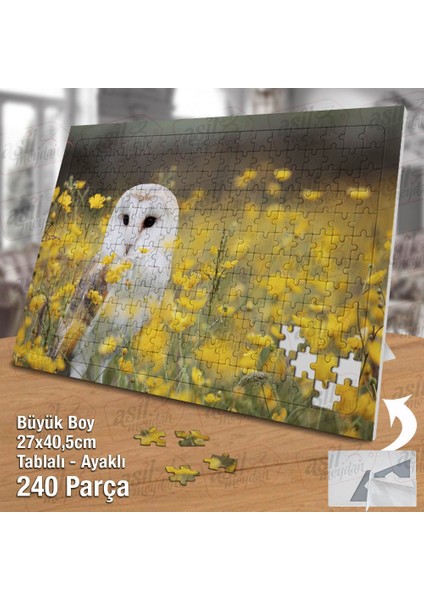 Asil Hobi Sarı Çiçekler - Baykuş - Yırtıcı Hayvan Yapboz -Ayak Destekli Çerçeveli 240 Parça Puzzle fiyatları