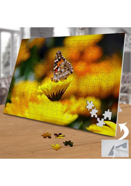 Güzel Desenli Kelebek-Sarı Çiçekler 240 Parça Puzzle YAPBOZ-169924