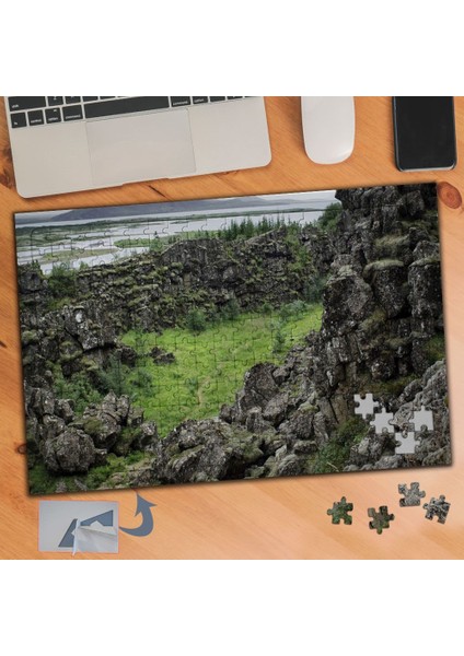 Kayalıklar ve Ağaç Manzarası 240 Parça Puzzle Yapboz TABLO-277