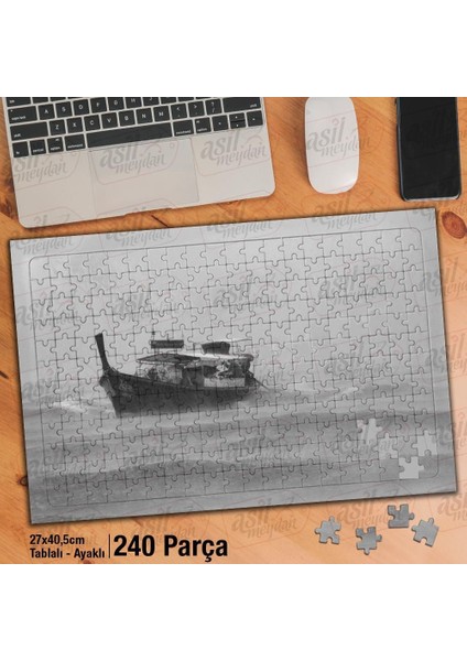 Asil Hobi Tekne - Fırtına - Yağmur Damarı -Dalgalar Yapboz -Ayak Destekli Çerçeveli 240 Parça Puzzle
