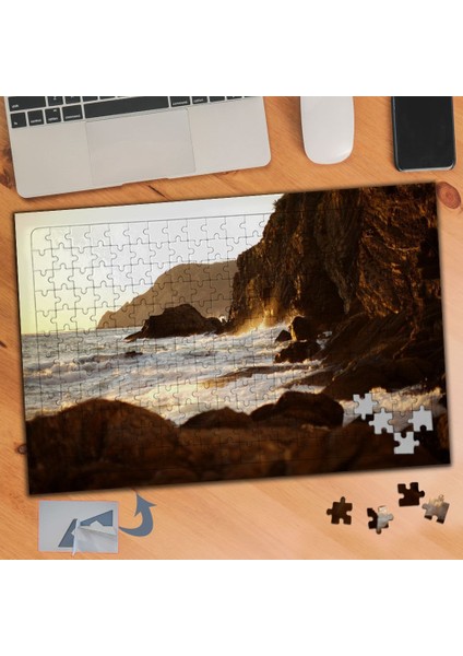 Kayalıklara Çarpan Deniz Dalgası 240 Parça Puzzle Yapboz TABLO-232