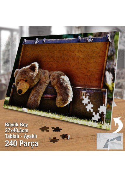 Asil Hobi - Oyuncak Sandığı - Oyuncak Ayıcık Yapboz - Ayak Destekli 240 Parça Puzzle