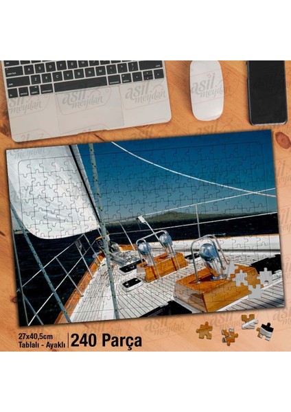 Asil Hobi - Gemi Güvertesi - Deniz - Yelken -Yapboz - Ayak Destekli 240 Parça Puzzle