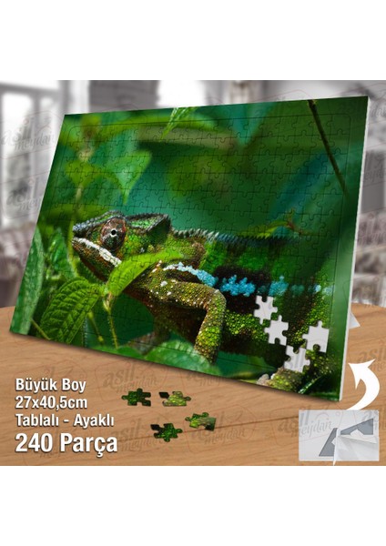 Asil Hobi Bukalemun - Amazon - Orman -Hayvan Yapboz-Ayak Destekli Çerçeveli 240 Parça Puzzle fiyatları