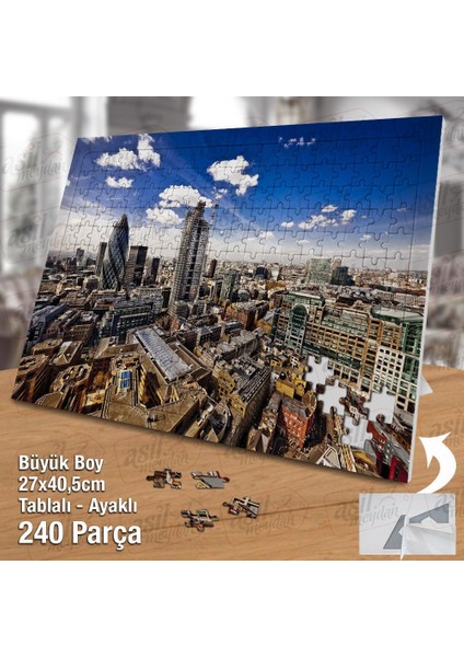 Asil Hobi Londra Şehri - Kuş Bakışı - Manzara Yapboz-Ayak Destekli Çerçeveli 240 Parça Puzzle fiyatları