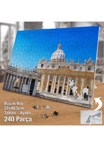 Asil Hobi Aziz Petrus Meydanı - Antik - Mimari Yapboz-Ayak Destekli Çerçeveli 240 Parça Puzzle