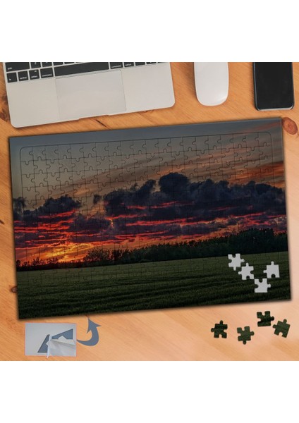 Kararan Havada Kırmızı Gökyüzü 240 Parça Puzzle Yapboz TABLO-453