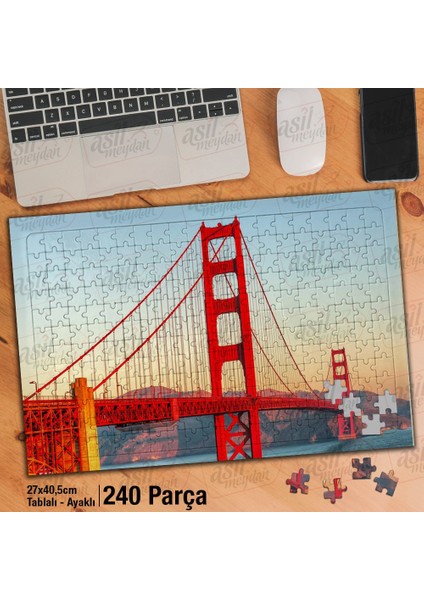 Asil Hobi -San Francisco - Gate Köprüsü - Yapboz - Ayak Destekli 240 Parça Puzzle