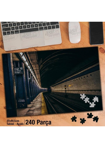 Asil Hobi Yeraltı - Metro - Seyahat - Girdap - Ray Yapboz -Ayak Destekli Çerçeveli 240 Parça Puzzle