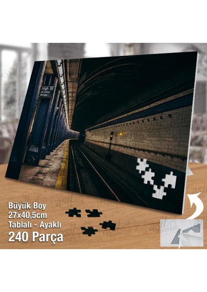 Asil Hobi Yeraltı - Metro - Seyahat - Girdap - Ray Yapboz -Ayak Destekli Çerçeveli 240 Parça Puzzle fiyatları