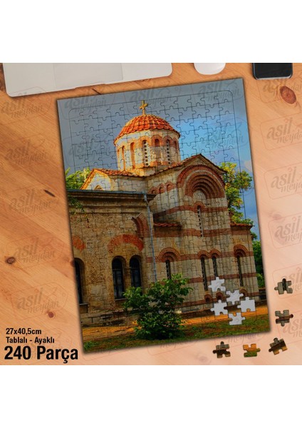 Asil Hobi Manastır - Kilise - Ibadet - Mimari Yapı Yapboz-Ayak Destekli Çerçeveli 240 Parça Puzzle